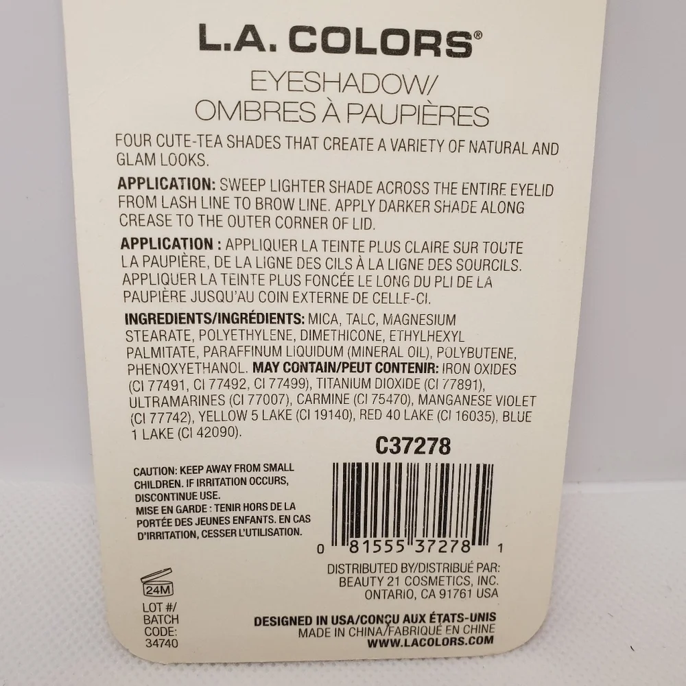 L.A. COLORS “Bubble Tea”  Eyeshadow (Peachy Shimmer) Orange